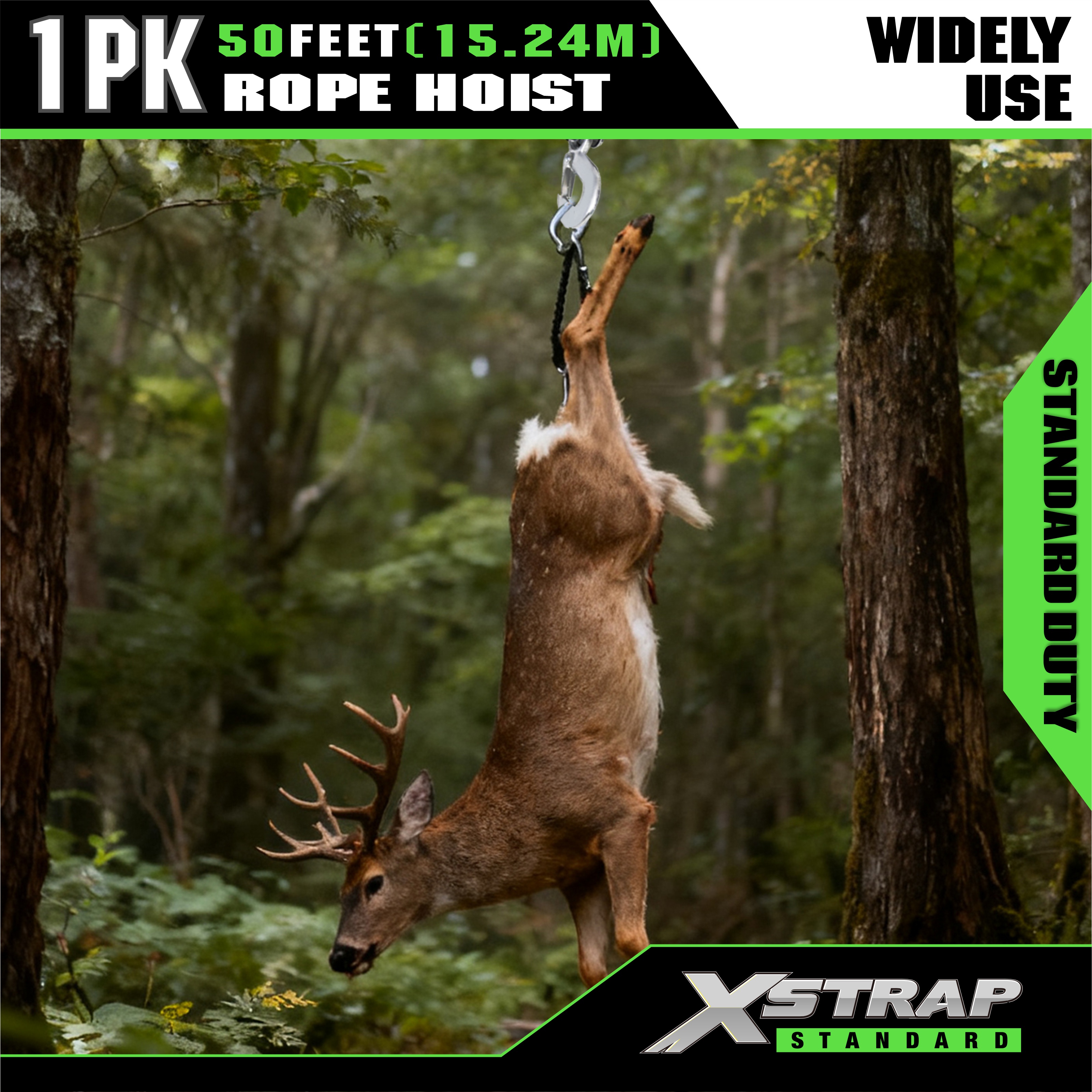 XSTRAP AHLT0003 valkoinen köysinostopyöräjärjestelmä 1000LB Kapasiteetti