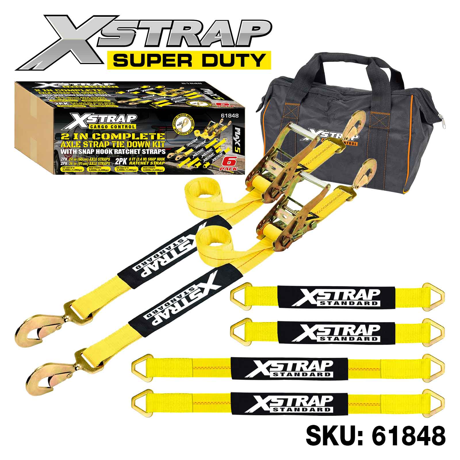 Xstrap 61848 6PK 2 tuuman täydellinen Alex Strap -sidontasarja 3 300 lb SWL